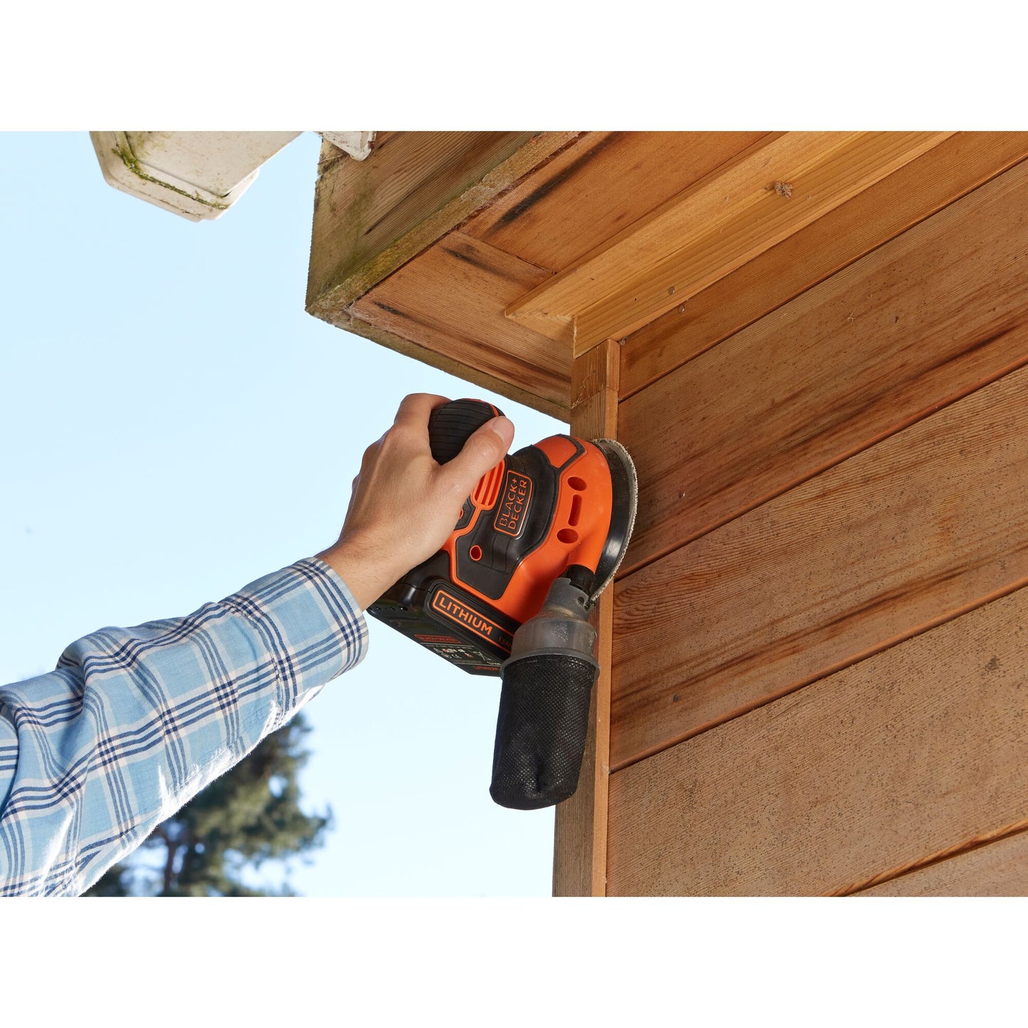 BLACK+DECKER bdcros18 18v accu excentrische schuurmachine (zwart oranje, opbergtas, oplader en accu inbegrepen)