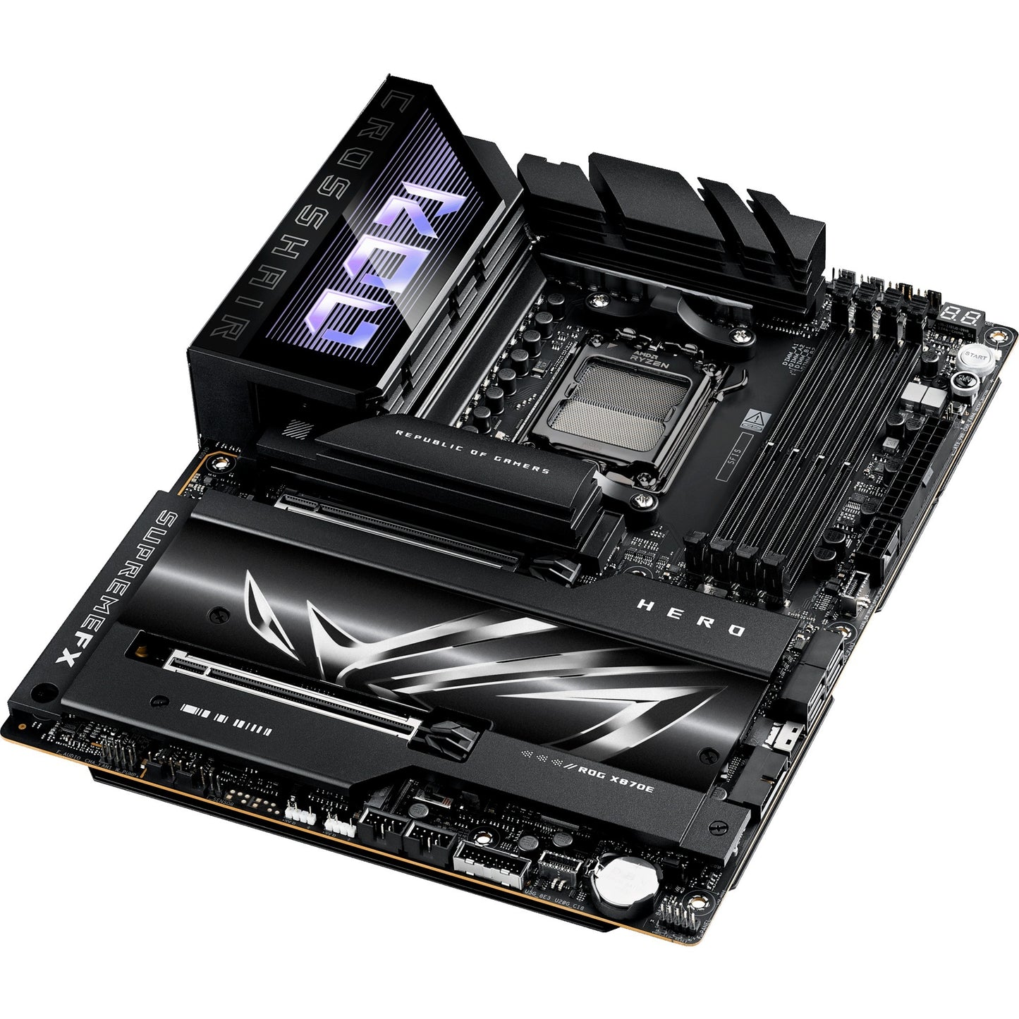 ASUS rog crosshair x870e hero socket am5 moederbord (raid, 5gb-lan, 2,5gb-lan, wi-fi 7, bt, sound, atx)