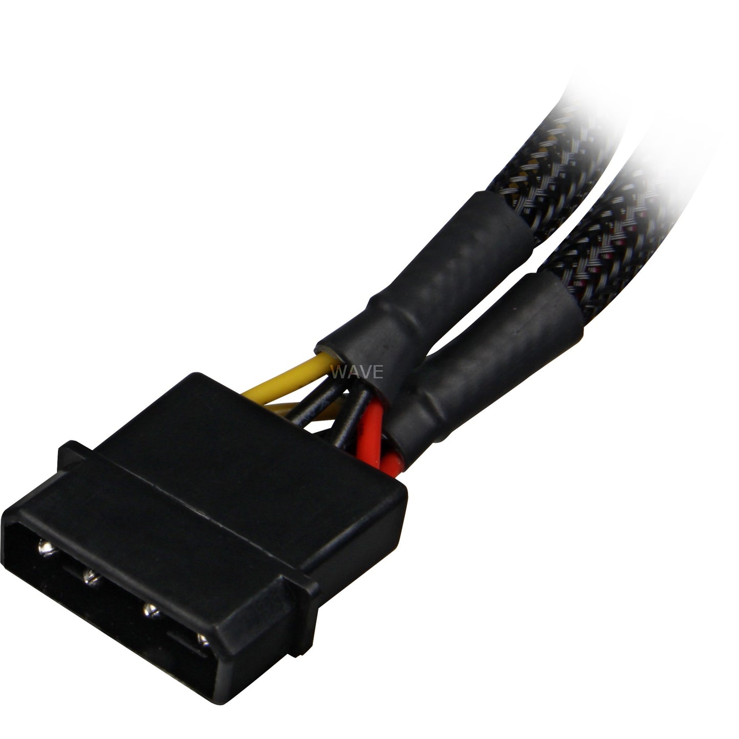 Sharkoon y- stroomadapter 4p molex, 0,15m splitterkabel (zwart)