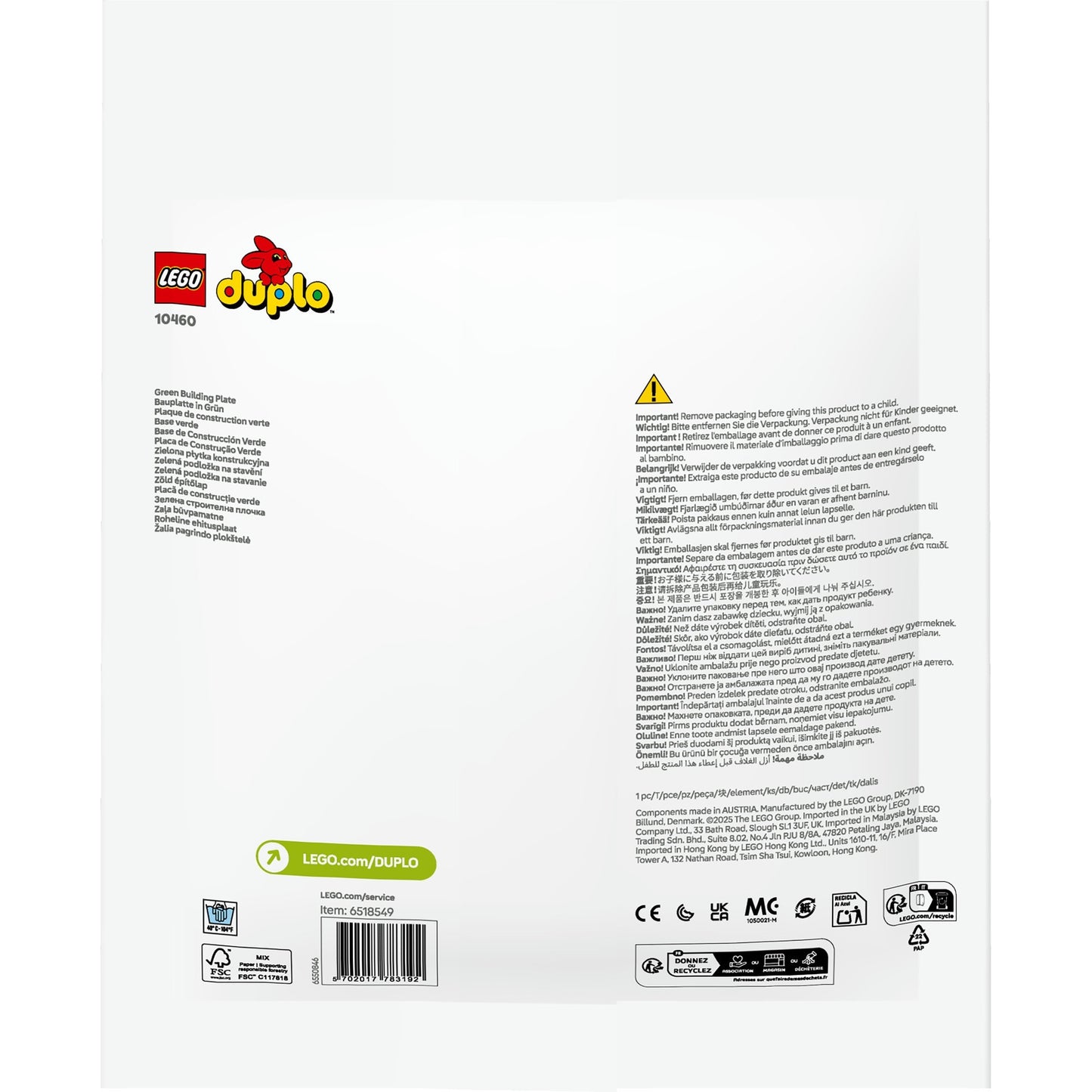 LEGO duplo classic 10460 groene bouwplaat