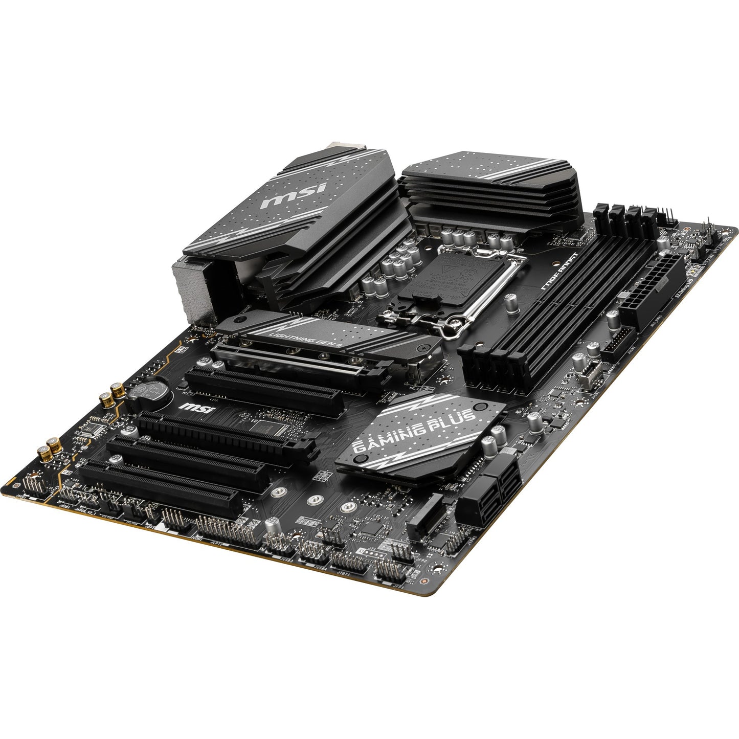 MSI b760 gaming plus wifi socket 1700 moederbord (grijs zwart, raid, 2.5gb-lan, wi-fi 6e, bt, sound, atx)