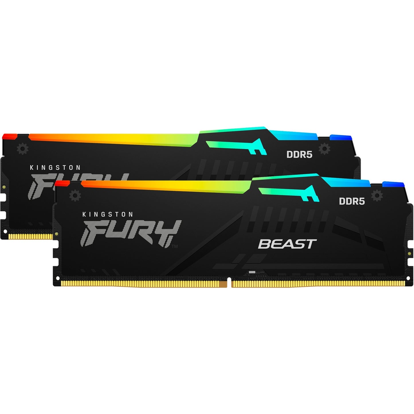 Kingston FURY beast rgb 32 gb ddr5-5600 (2x 16 gb) werkgeheugen (zwart, kf556c36bbeak2-32, xmp 3.0, expo)