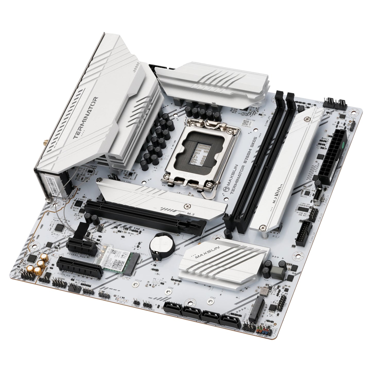 MAXSUN ms-terminator b760m gkd5 ice socket 1700 moederbord (zwart, raid, 2.5 gb-lan, sound, µatx)