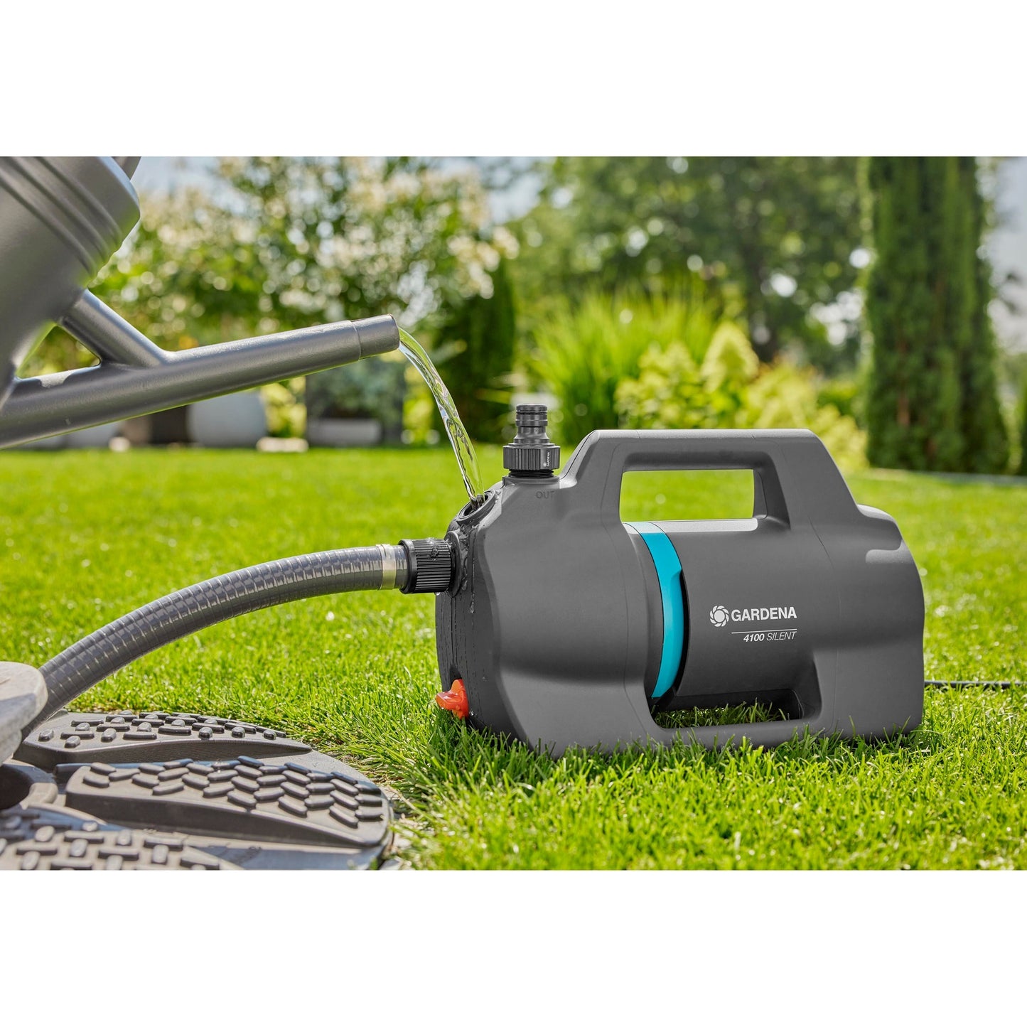 GARDENA besproeiingspomp 4100 silent (donkergrijs turquoise, 550 watt)