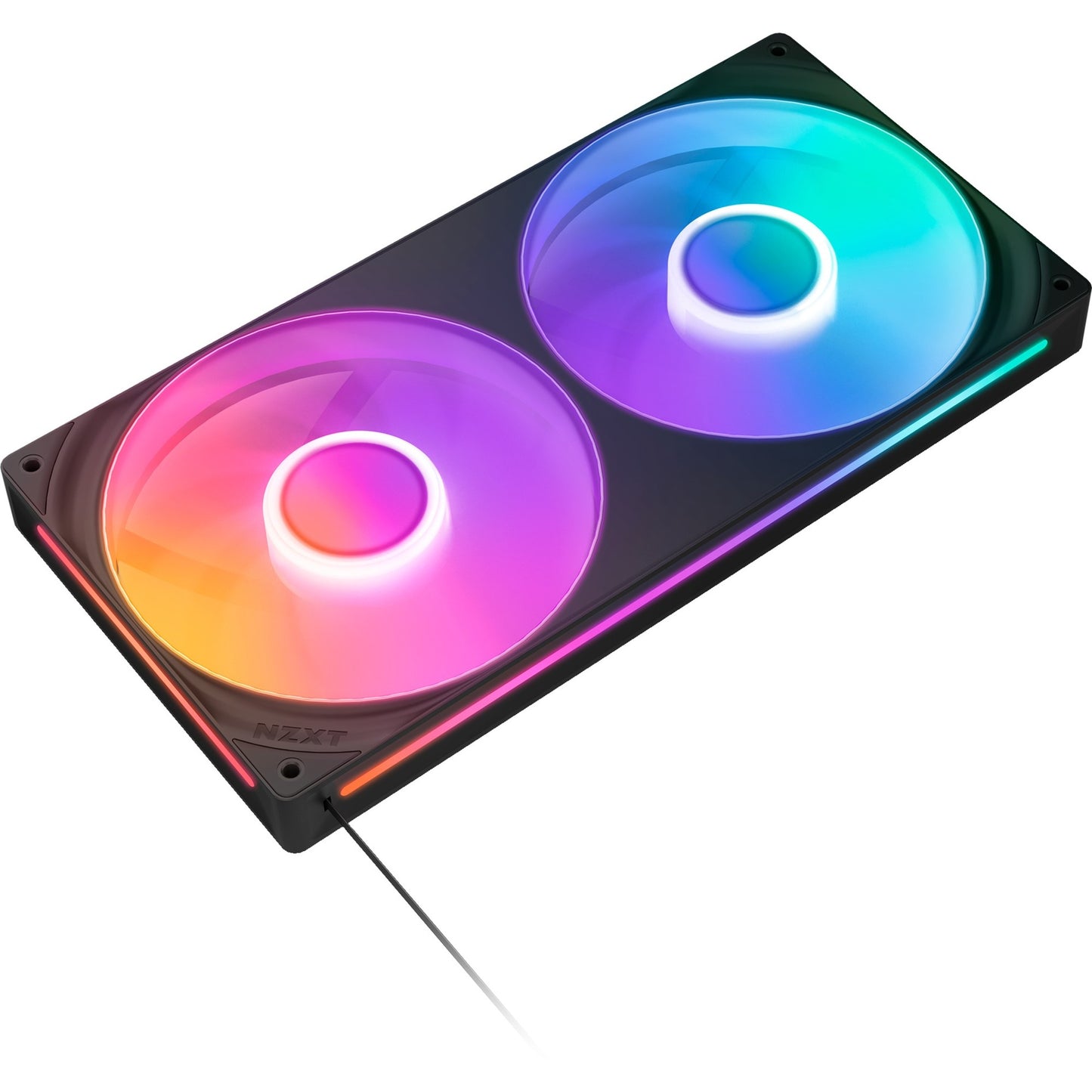 NZXT f280 rgb core case fans (zwart, 2 stuks, 280 x 140 x 26 mm)
