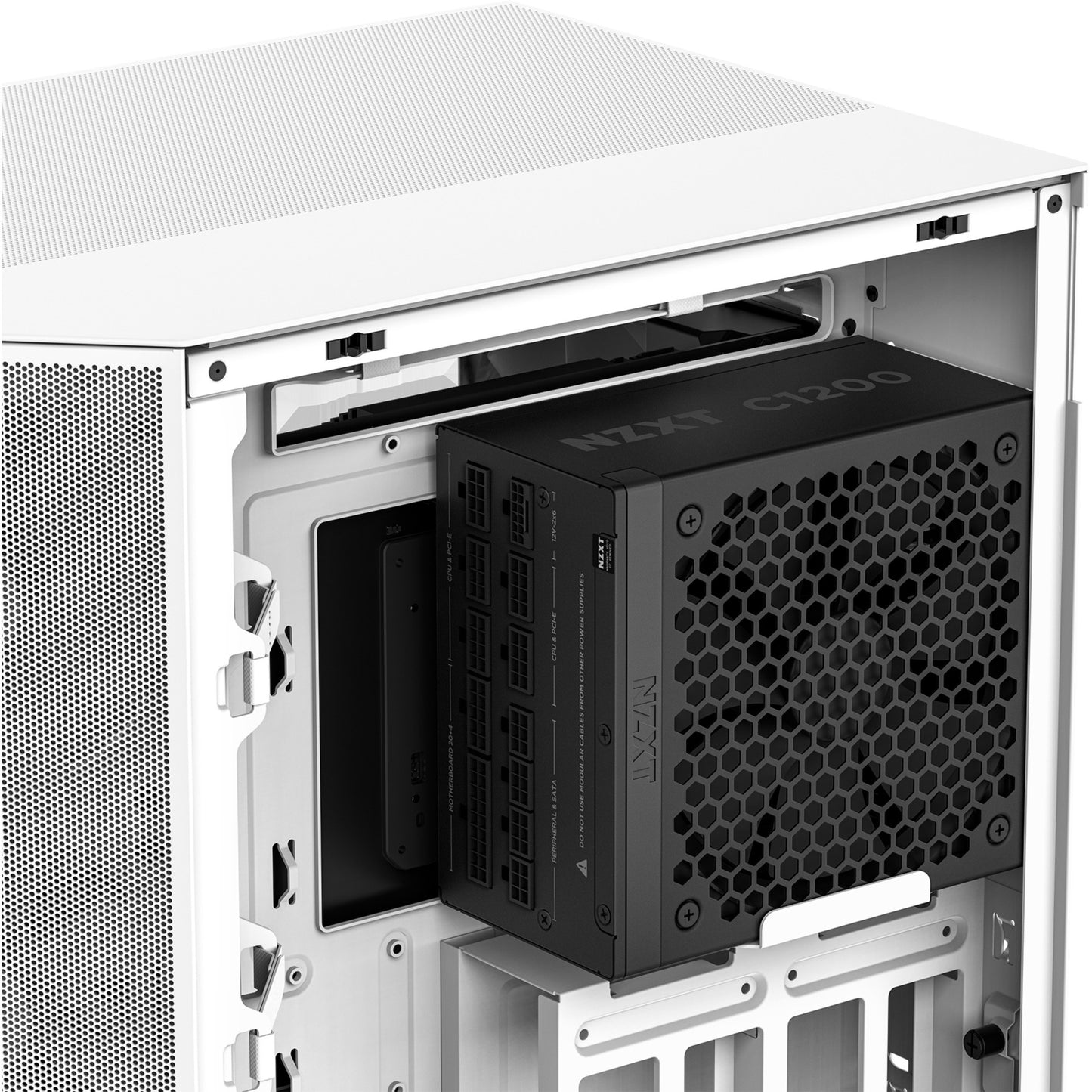 NZXT c1200 gold atx 3.1 modulaire 1200 watt voeding (zwart, 1x 12v-2x6, 3x pcie)