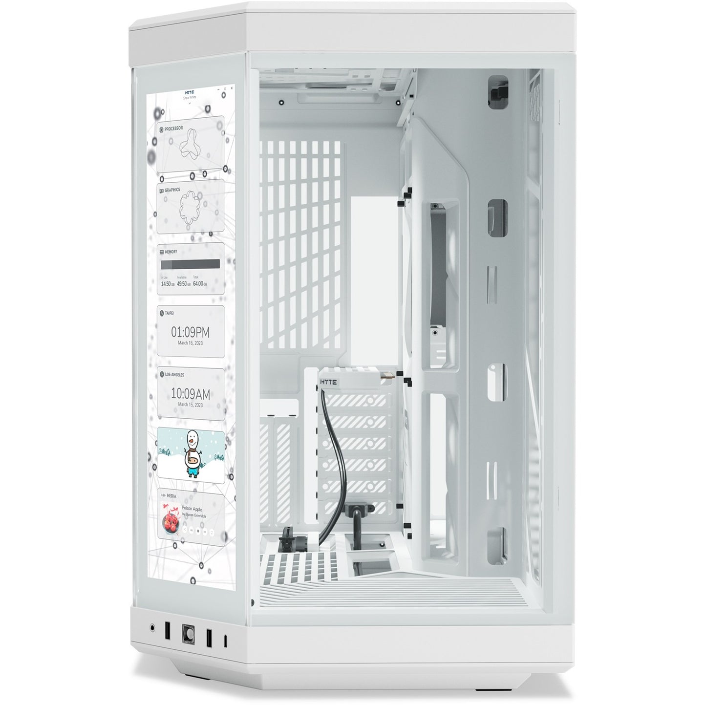 HYTE y70 touch infinite midi tower behuizing (wit | 2x usb-a | 1x usb-c | tempered glass)