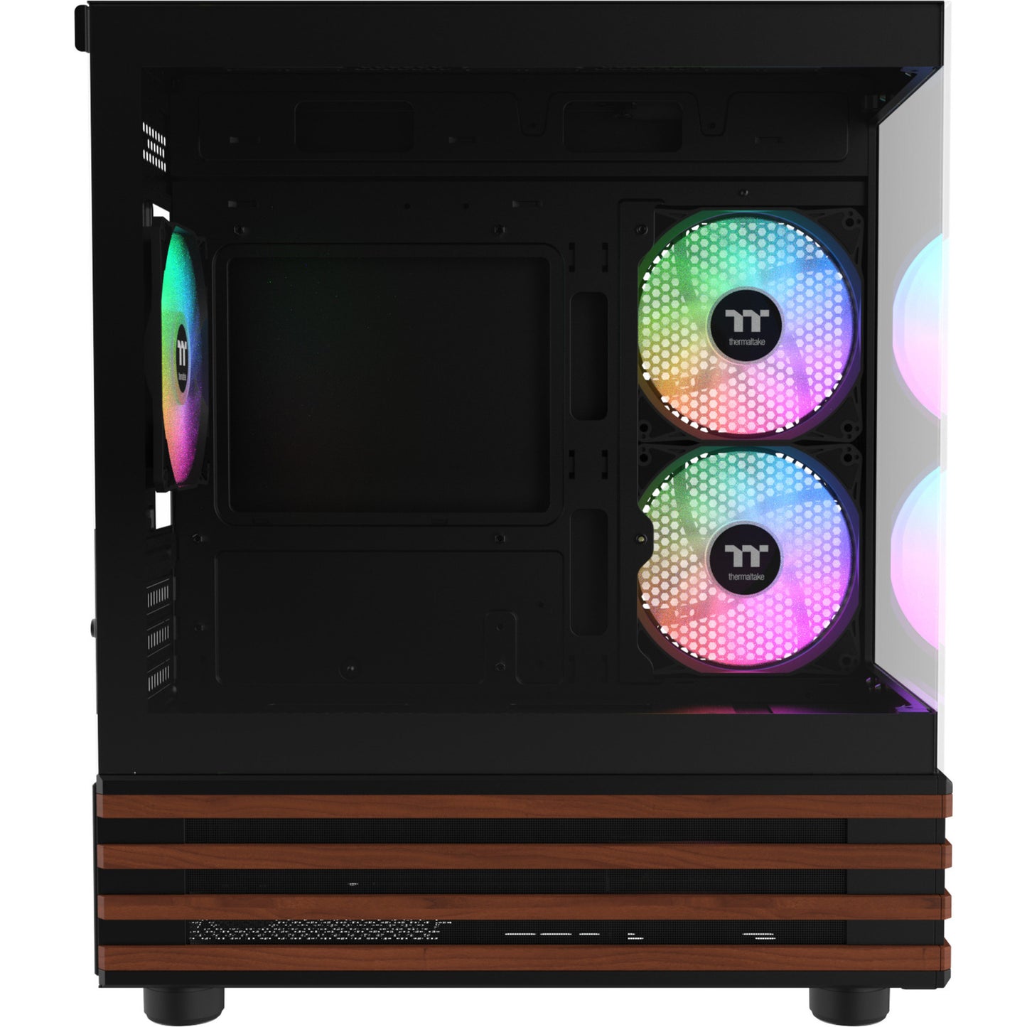 Thermaltake view 170 ws argb mini tower behuizing (zwart houtkleur | 2x usb-a | rgb | window)