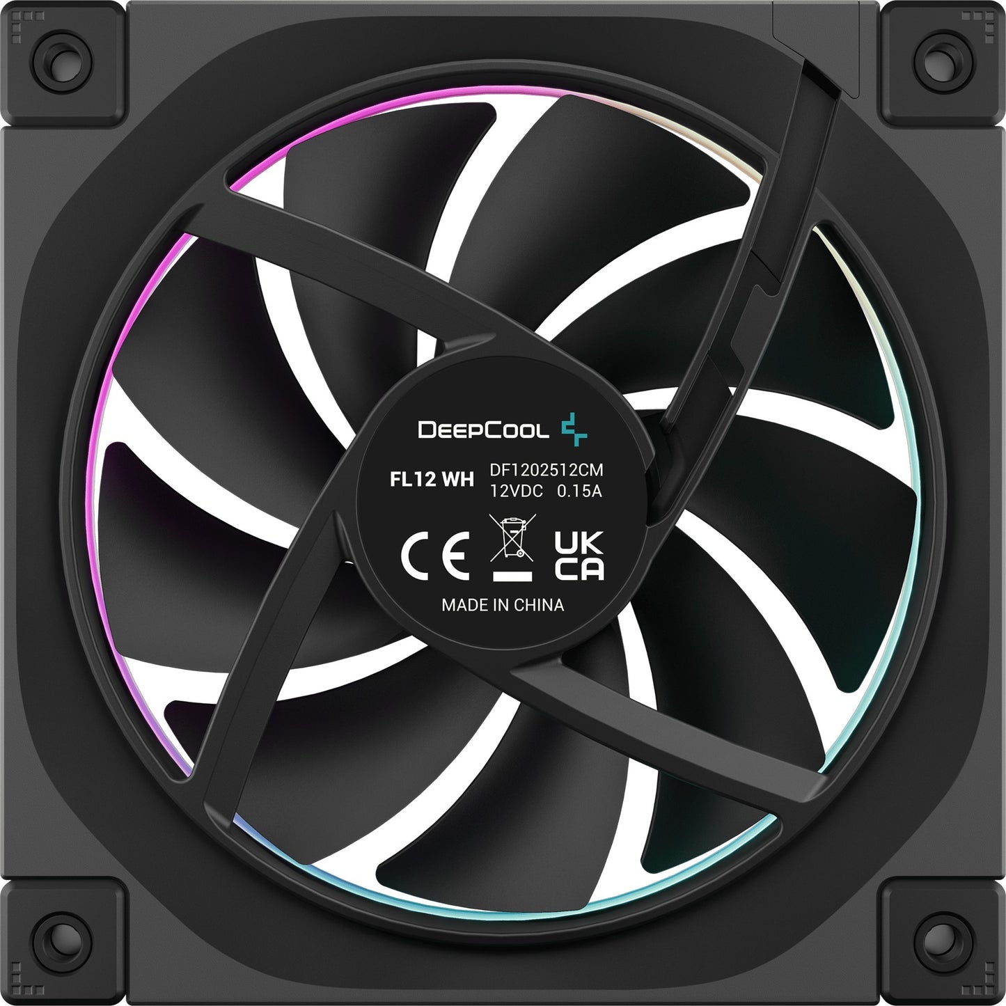 DeepCool fl12 rgb case fan (zwart, 120 x 120 x 25 mm, pwm)