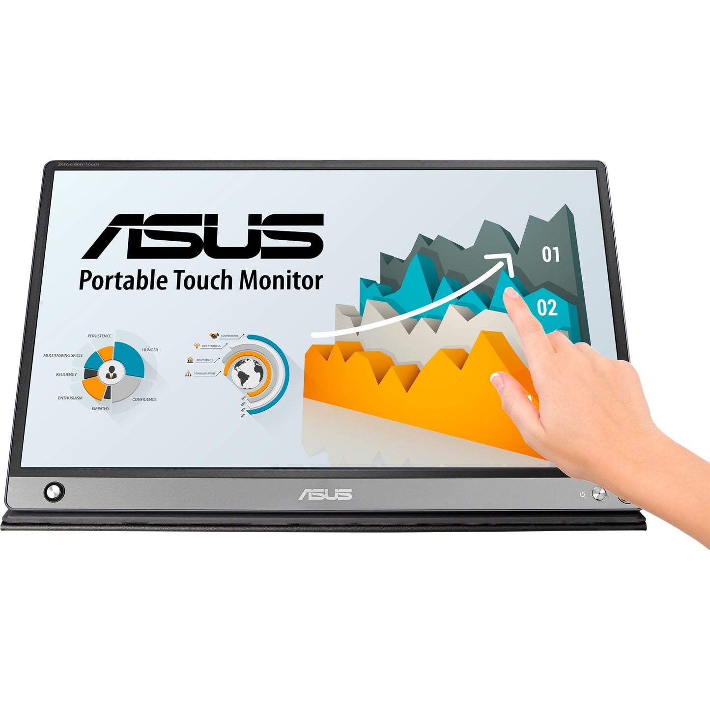 ASUS zenscreen mb16amtr 15.6 touchscreen monitor (zwart, mini-hdmi, 2x usb-c)