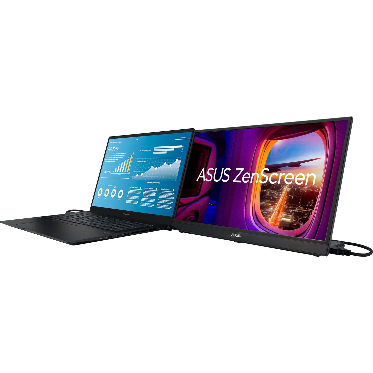 ASUS zenscreen mb17ahg portable monitor 17.3 (zwart, 144hz, hdmi, usb type-c, freesync premium)