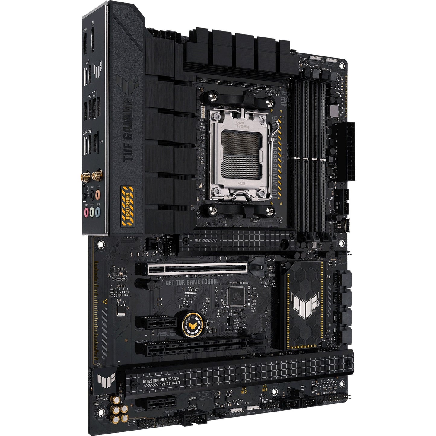 ASUS tuf gaming b650-plus wifi socket am5 moederbord (zwart lichtoranje, raid, 2.5gb-lan, wi-fi 6, bt 5.2, sound, atx)