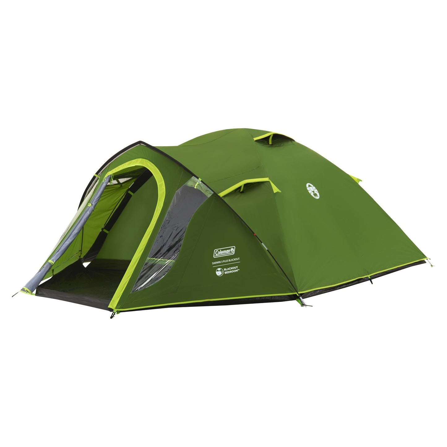 Coleman darwin 3 plus koepeltent (donkergroen lichtgroen, met voorbouw, model 2025)