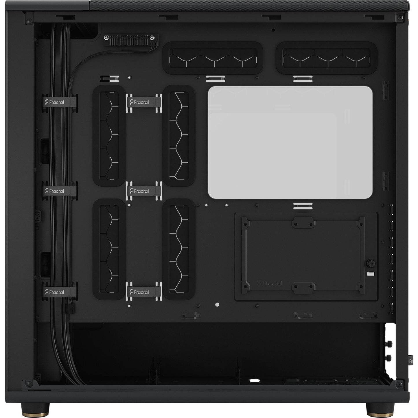 Fractal Design north xl midi tower behuizing (zwart houtkleur | 2x usb-a | 1x usb-c | tempered glass)