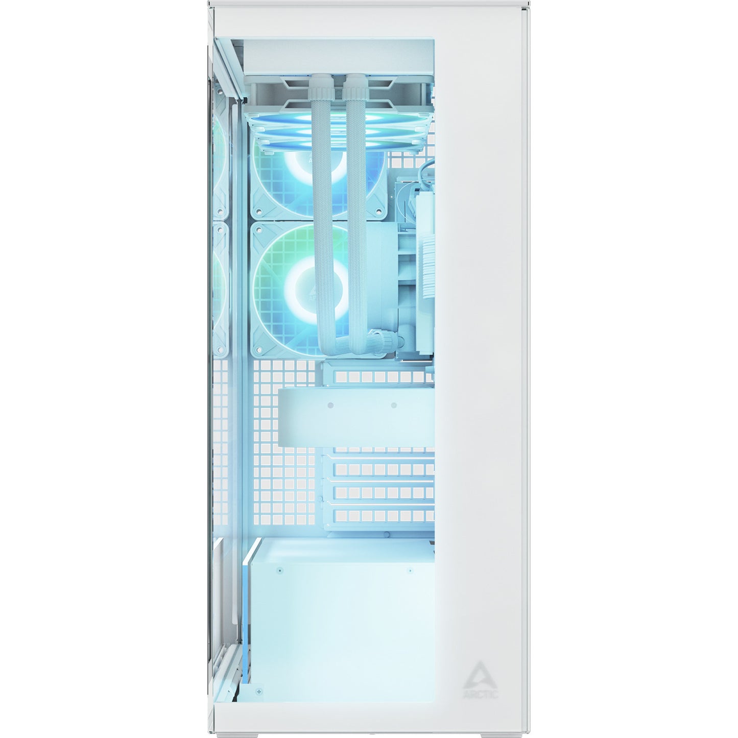 ARCTIC xtender midi tower behuizing (wit | 2x usb-a | 1x usb-c | rgb | tempered glass)