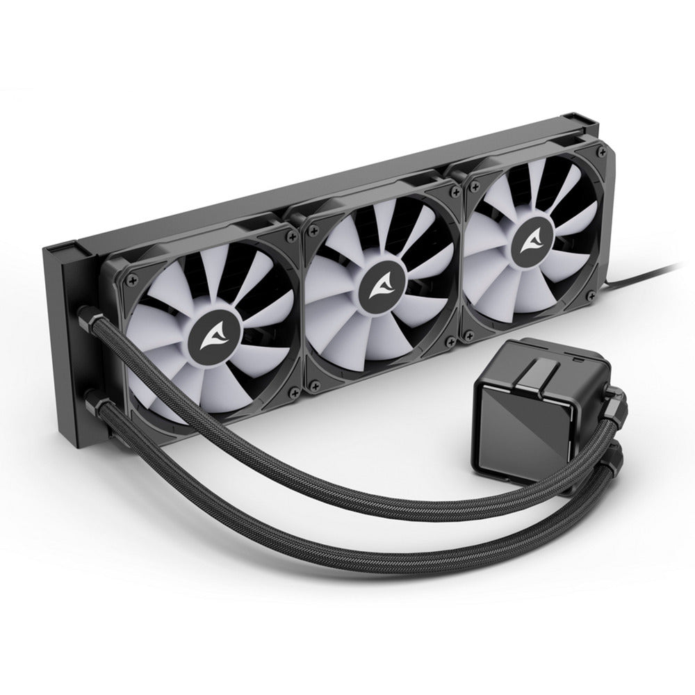 Sharkoon s100 argb waterkoeling (zwart, 4-pins pwm fan-connector)