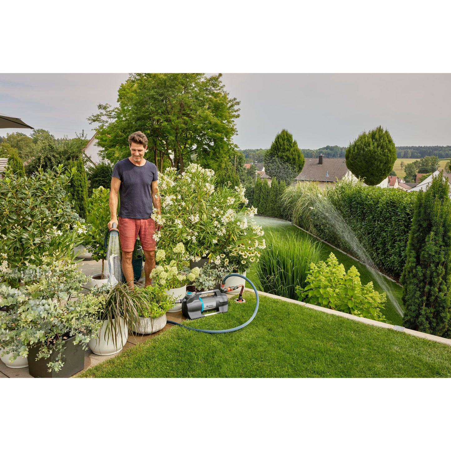 GARDENA besproeiingspomp 6300 silentcomfort (donkergrijs roestvrij staal, 1050 watt | bluetooth)