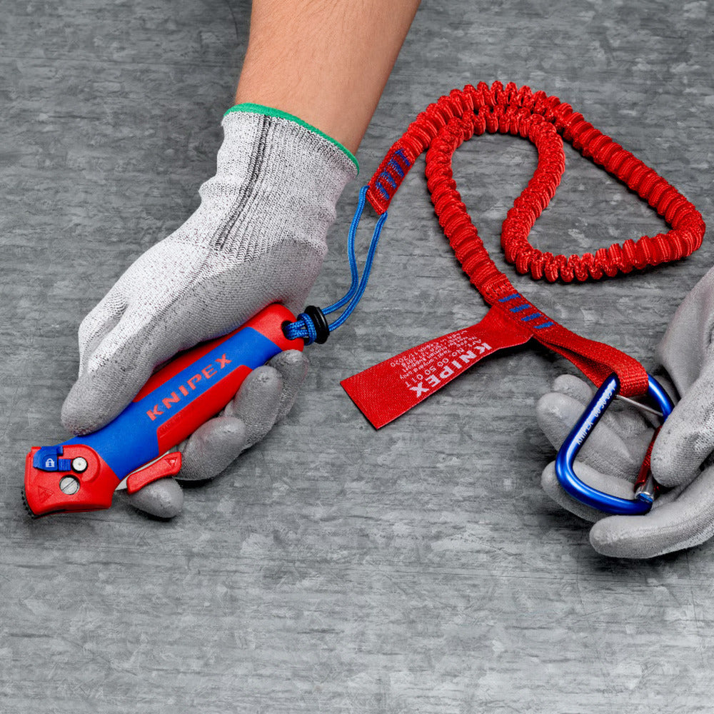 KNIPEX kabelmes, met glijschoen (rood blauw)