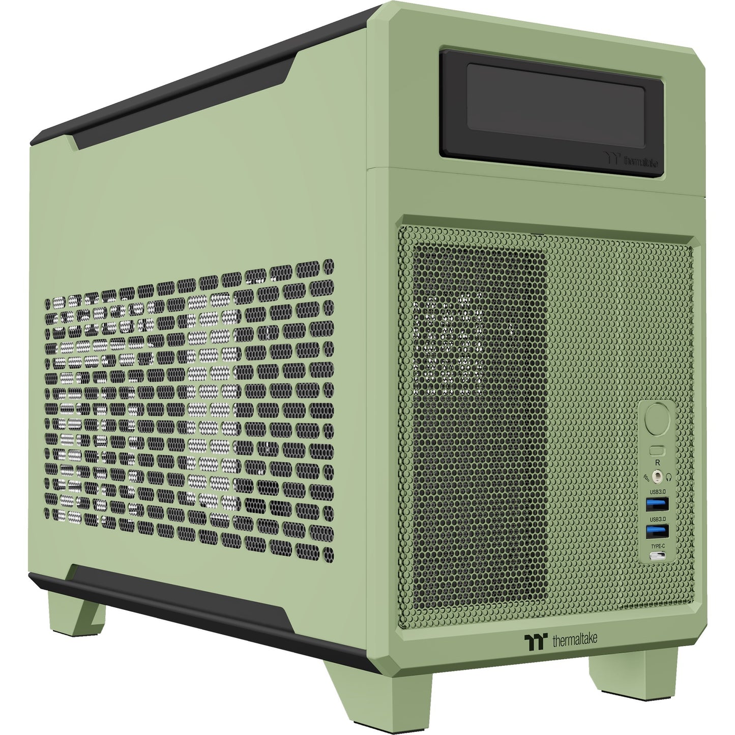 Thermaltake tr100 matcha green mini tower behuizing (lichtgroen | 2x usb-a | 1x usb-c)