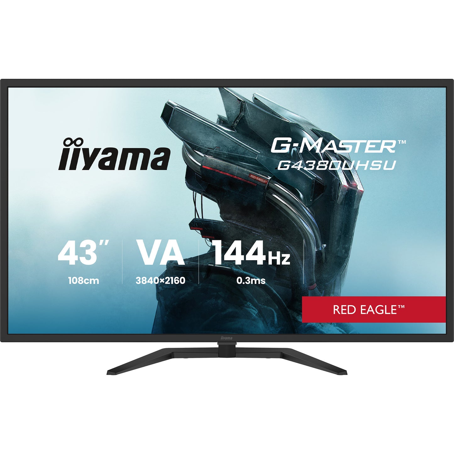 Iiyama g-master red eagle g4380uhsu-b2 42.5 4k uhd gaming monitor (zwart, 2x hdmi, 2x displayport, 4x usb-a, usb-b, 144 hz)