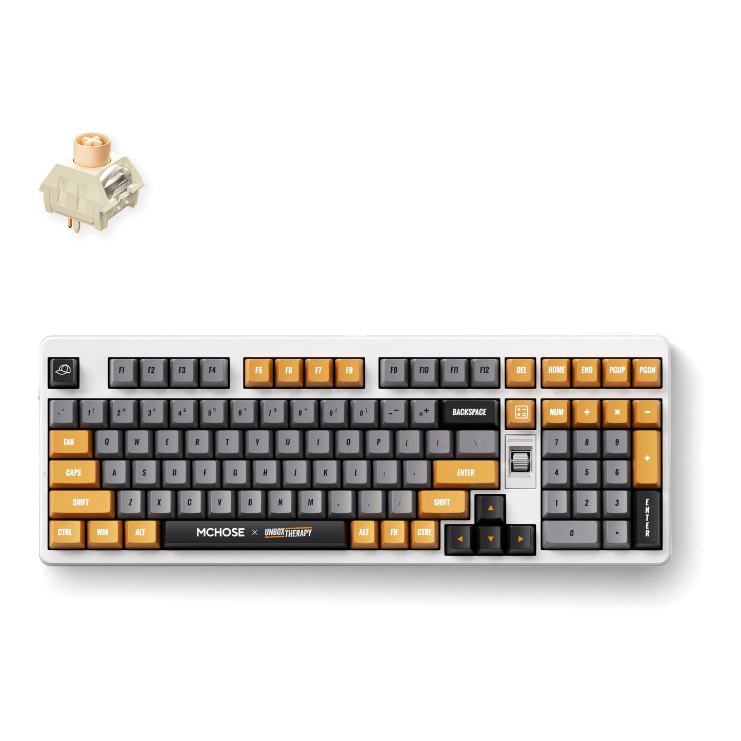 MCHOSE x Unbox Therapy - UT98 Mechanical Keyboard (100%, Retro Therapy, Icy Creamsicle Switch, RGB, Hot swap, 2.4 GHz | USB-C | Bluetooth)