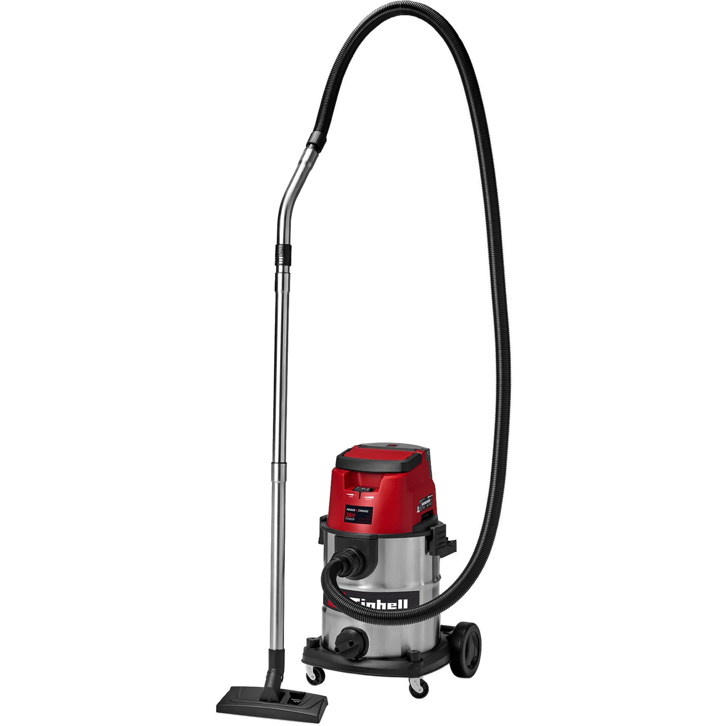 EINHELL accu nat- droogzuiger te-vc 36 25 li s-solo nat- en droogzuiger (rood roestvrij staal, accu en oplader niet inbegrepen )