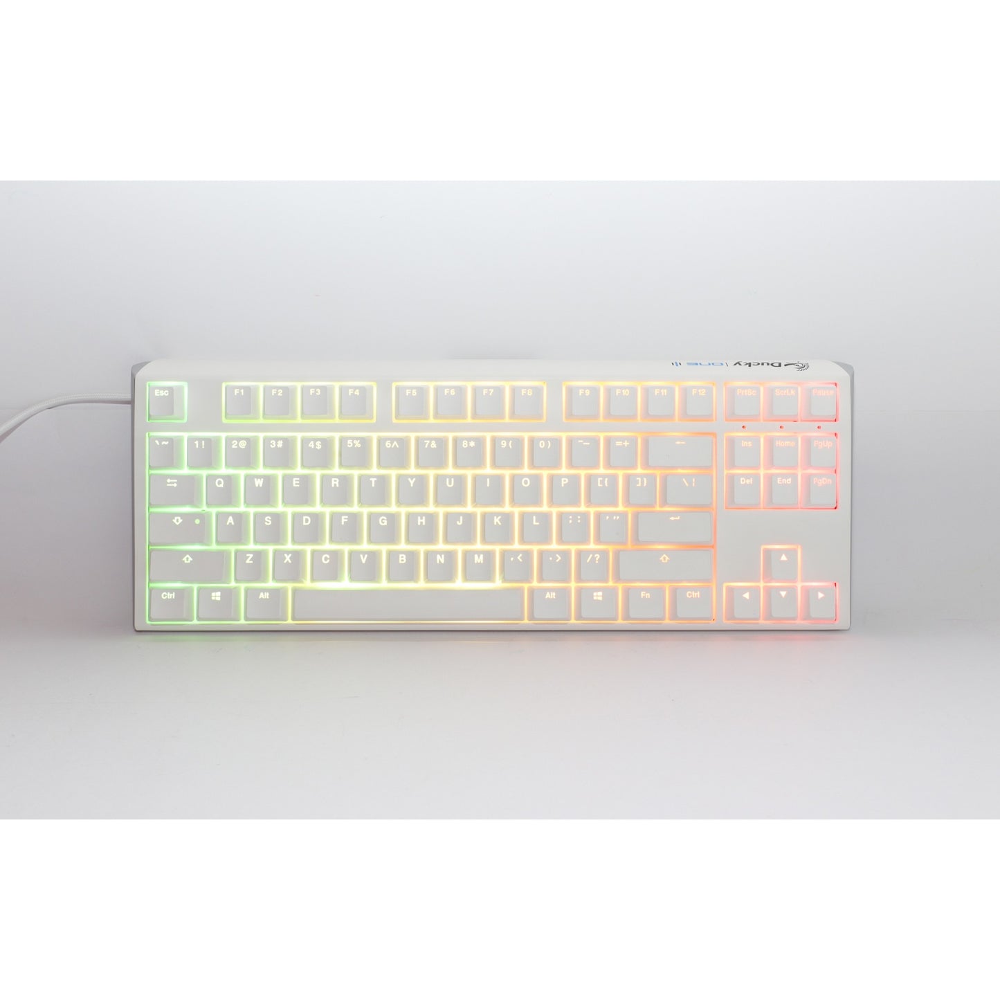 Ducky one 3 classic pure white tkl rgb mechanisch toetsenbord (wit, us lay-out (qwerty), cherry mx red, 80% (tkl), rgb leds, double-shot pbt, hot-swappable, quack mechanics)