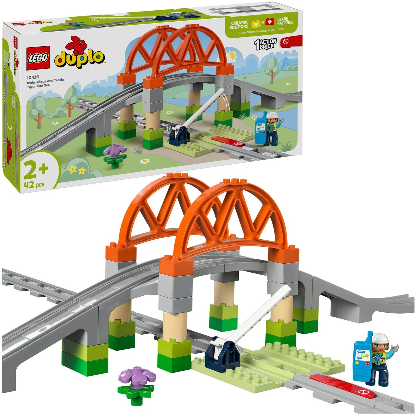 LEGO duplo town 10426 treinbrug en rails uitbreidingsset