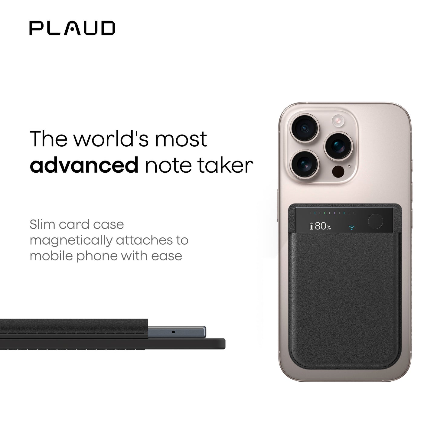 Plaud Note Pro dicteerapparaat (Zwart, 64 GB, Bluetooth (BLE 5.4), Dual-band Wi-Fi (2.4GHz 5GHz))