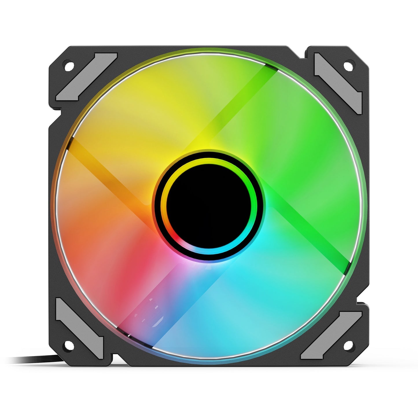 Sharkoon shark mirror rgb pwm reverse case fan (zwart, 120 x 120 x 25 mm)