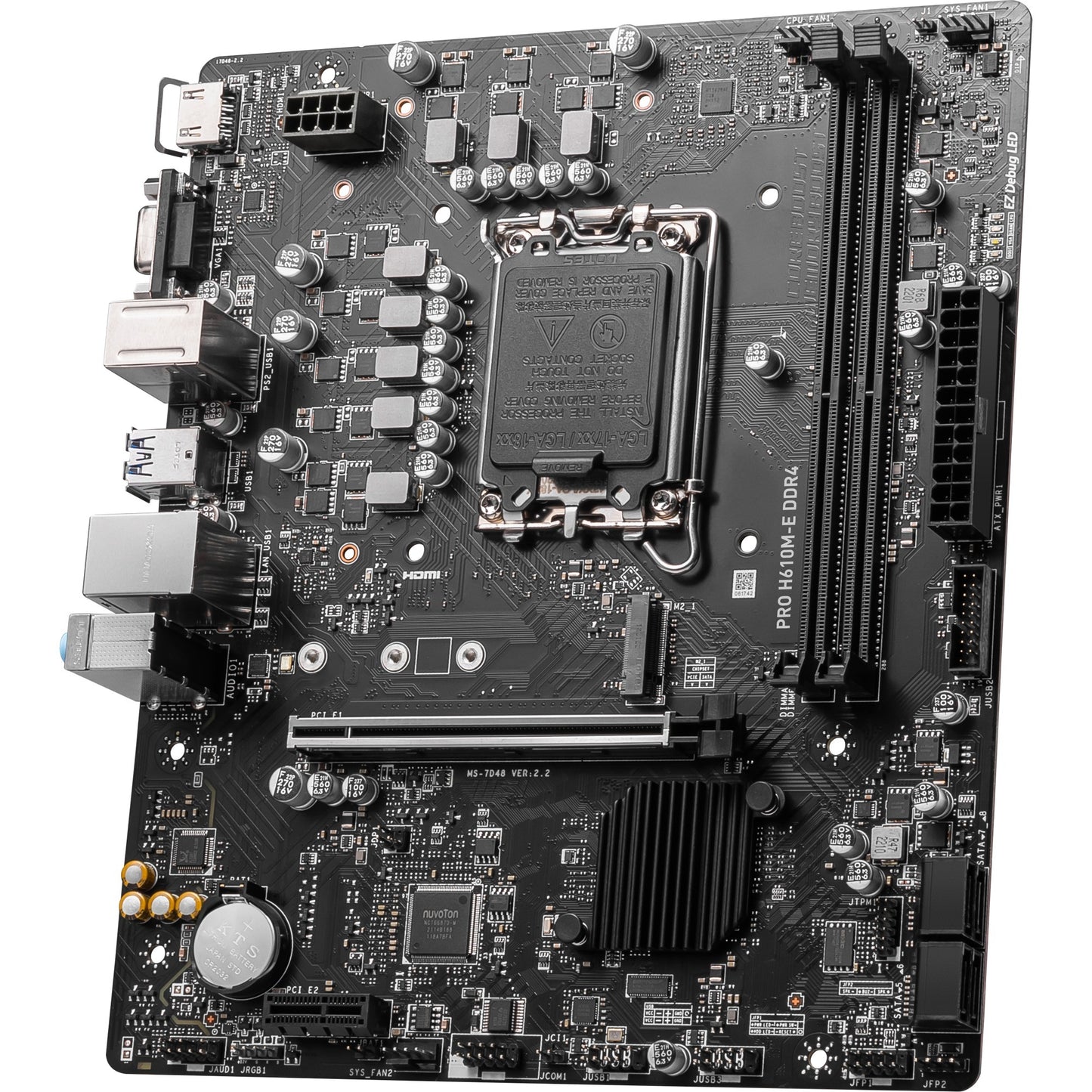 MSI pro h610m-e ddr4 socket 1700 moederbord (zwart, gb-lan, sound, µatx)