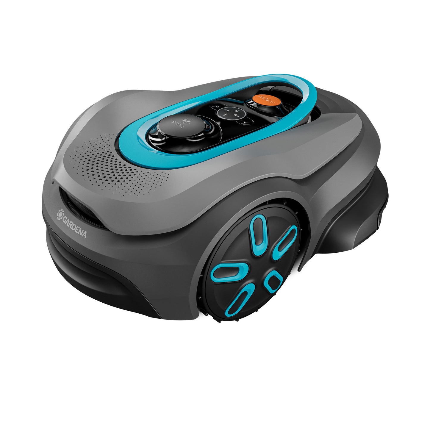 GARDENA smart sileno sense 400 m² robotmaaier (grijs turquoise, 19941-26, li-ion accu + basisstation inbegrepen, grensdraadvrije technologie)