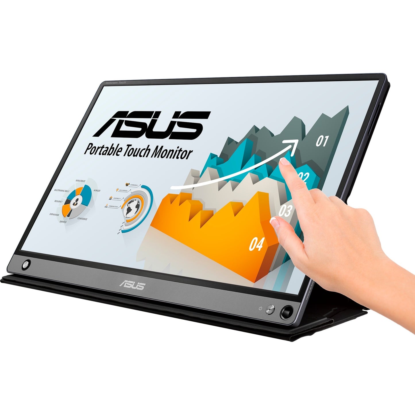 ASUS zenscreen mb16amtr 15.6 touchscreen monitor (zwart, mini-hdmi, 2x usb-c)