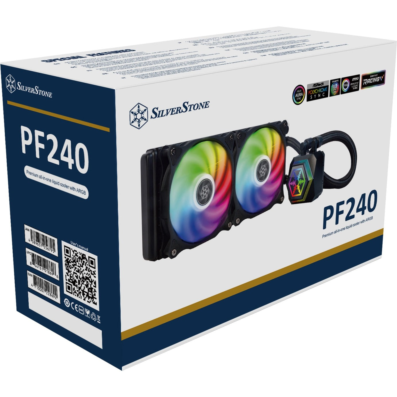 SilverStone sst-pf240-argb-v2 waterkoeling (zwart, incl. rgb controller)