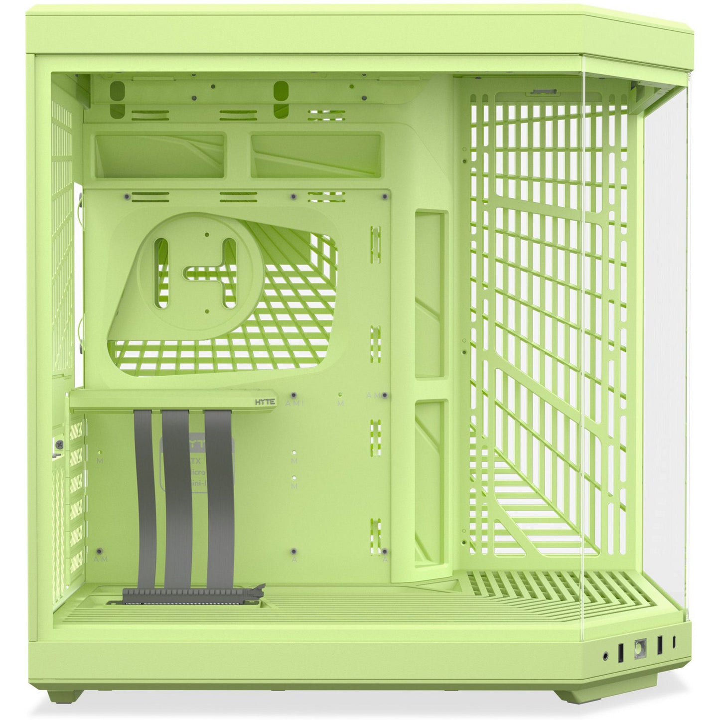 HYTE y70 midi tower behuizing (lichtgroen | 2x usb-a | 1x usb-c | tempered glass)