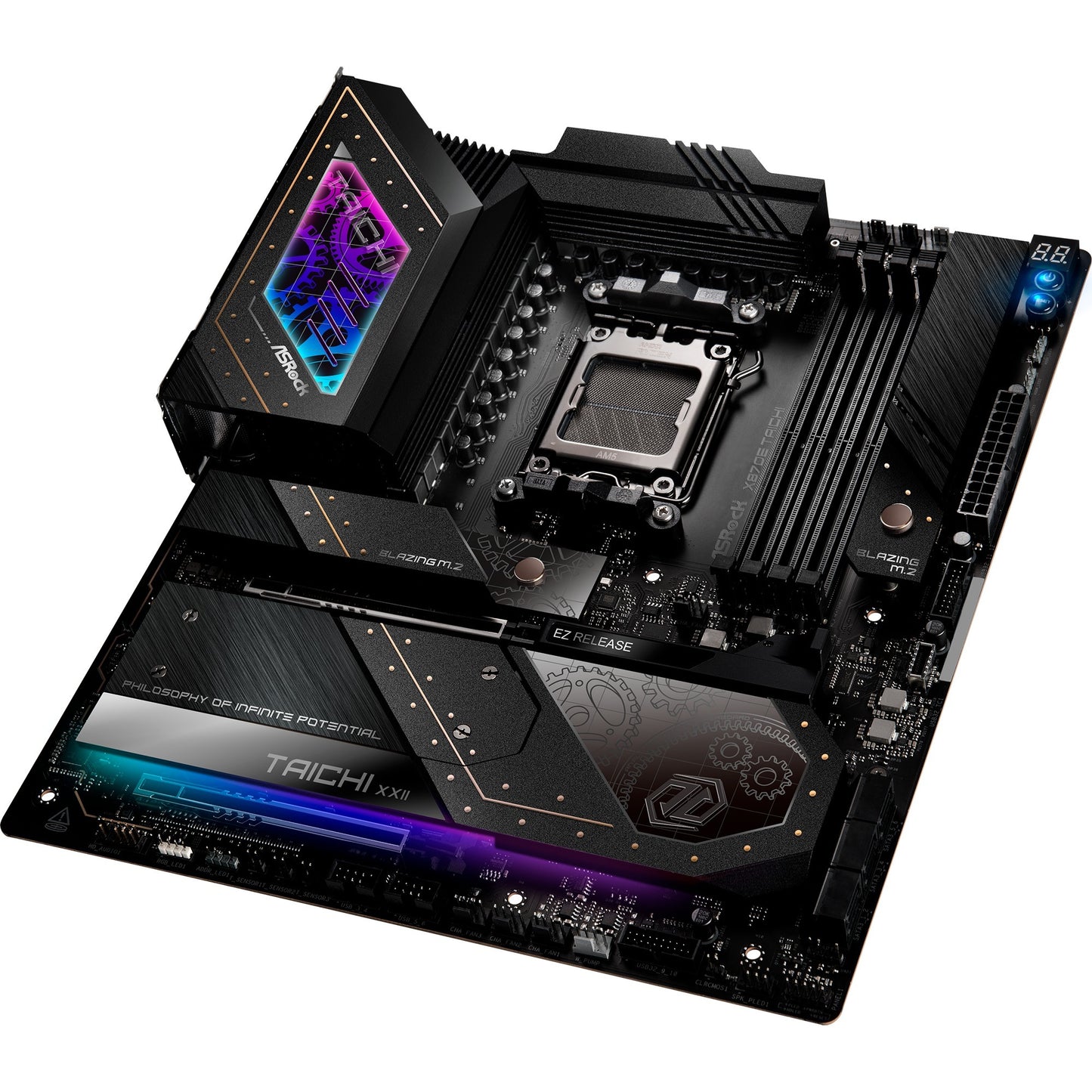 ASRock x870e taichi socket am5 moederbord (raid, 5 gb-lan, wi-fi 7, bt, e-atx)