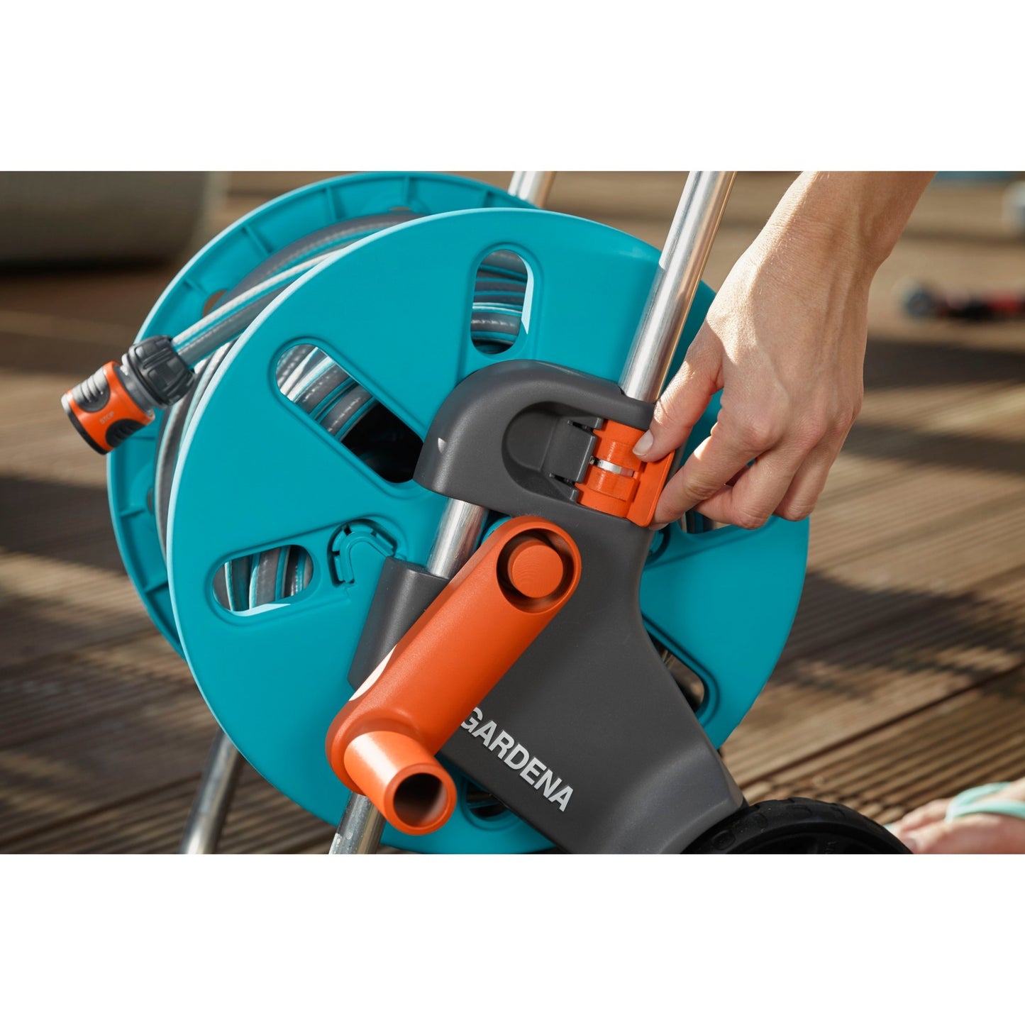 GARDENA slangenwagen aquaroll s set (turquoise grijs, 18502-20)
