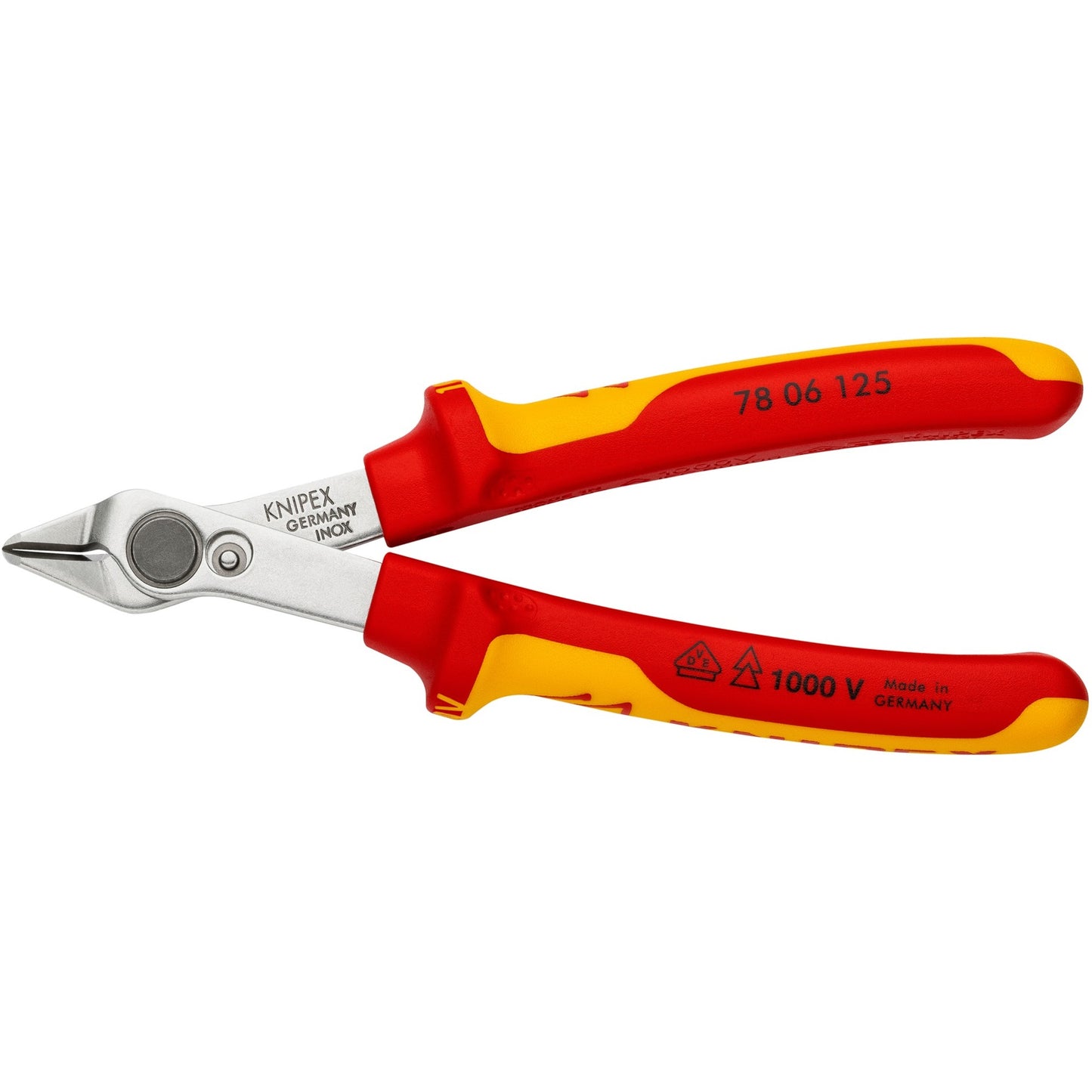KNIPEX electronic super knips® vde 78 06 125 elektronica-tang (rood geel)