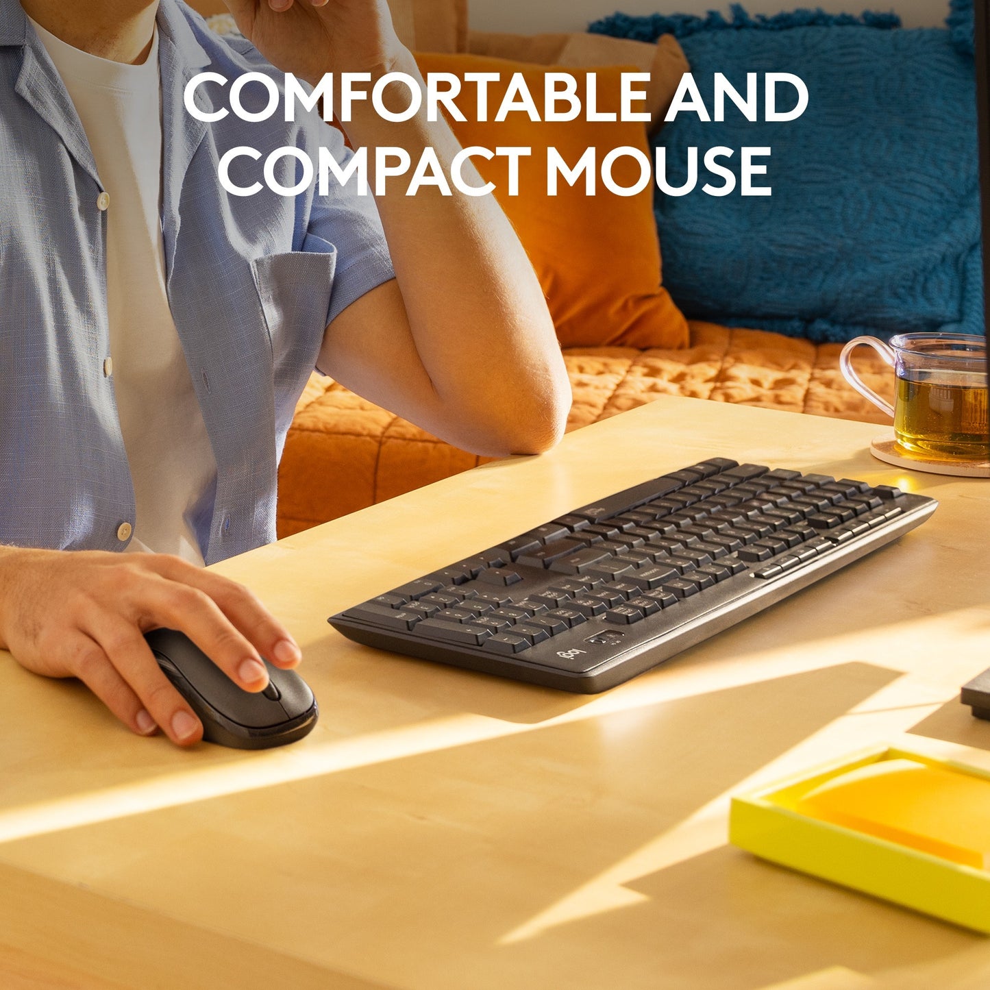 Logitech mk295 silent draadloze desktopset (zwart, us-international lay-out (qwerty), 100%)
