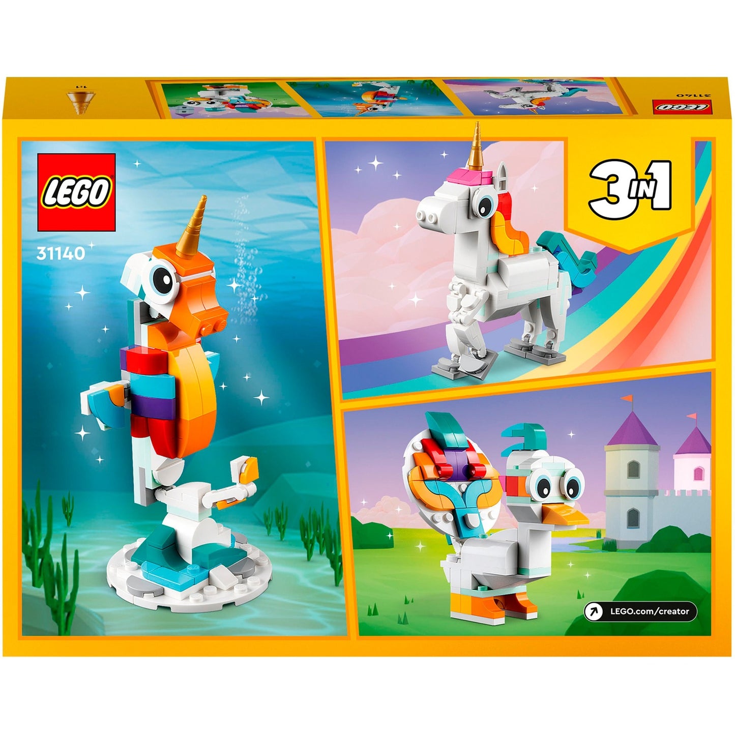 LEGO creator 31140 3in1 magische eenhoorn
