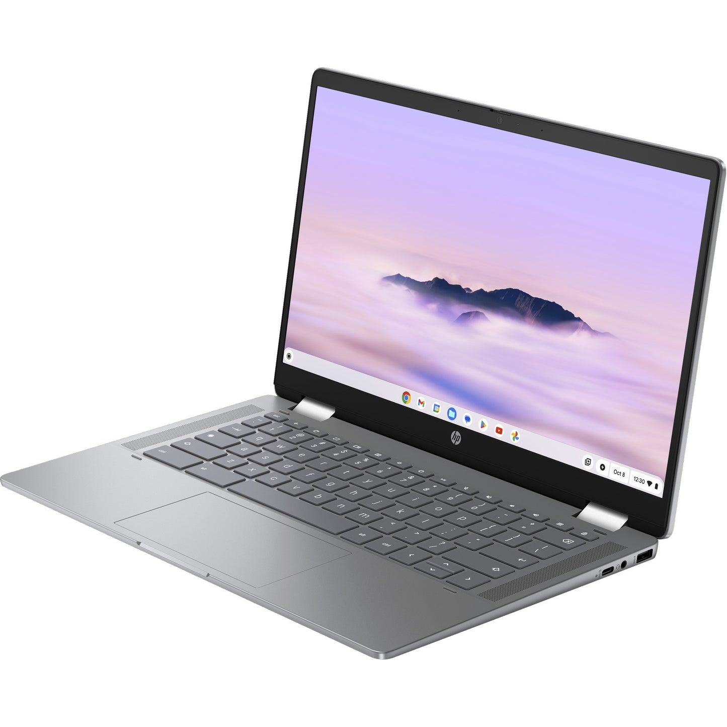 HP chromebook x360 14b-cd0075nd (a12m4ea) 14 2-in-1 laptop (zilver | core i3-n305 | uhd graphics | 8 gb | 256 gb ufs | touch)