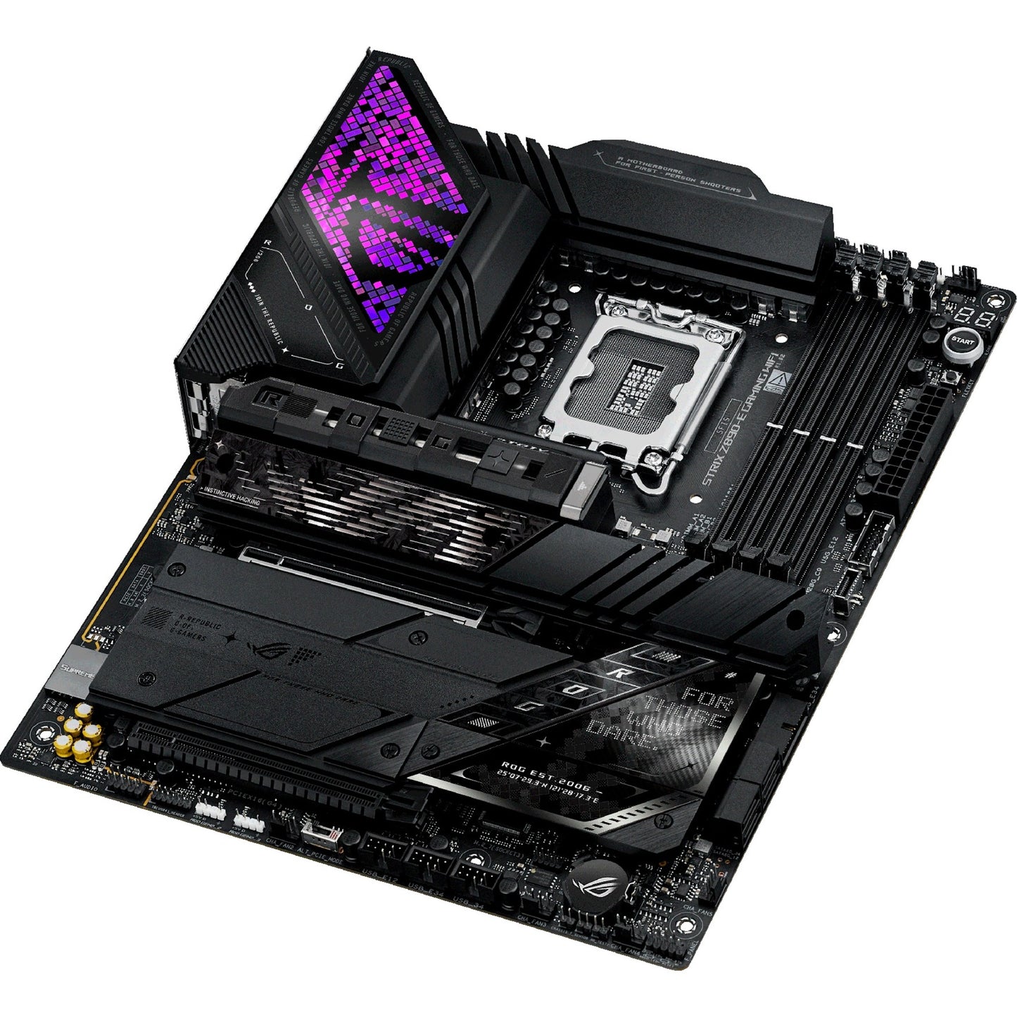 ASUS rog strix z890-e gaming wifi socket 1851 moederbord (zwart, raid, 5gb-lan, wi-fi 7, bt, sound, atx)