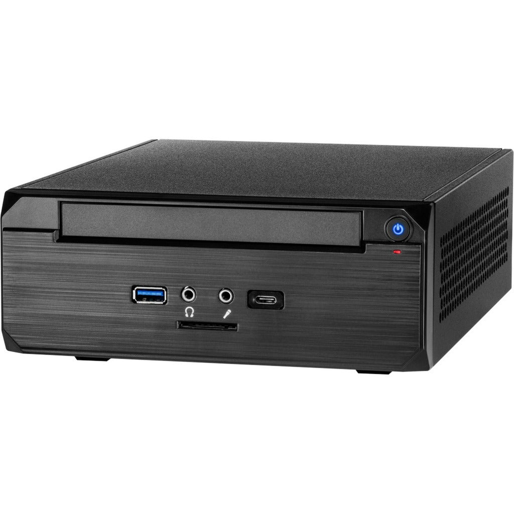 Inter-Tech itx mw-02 ii htpc behuizing (zwart | 1x usb-a | 1x usb-c)