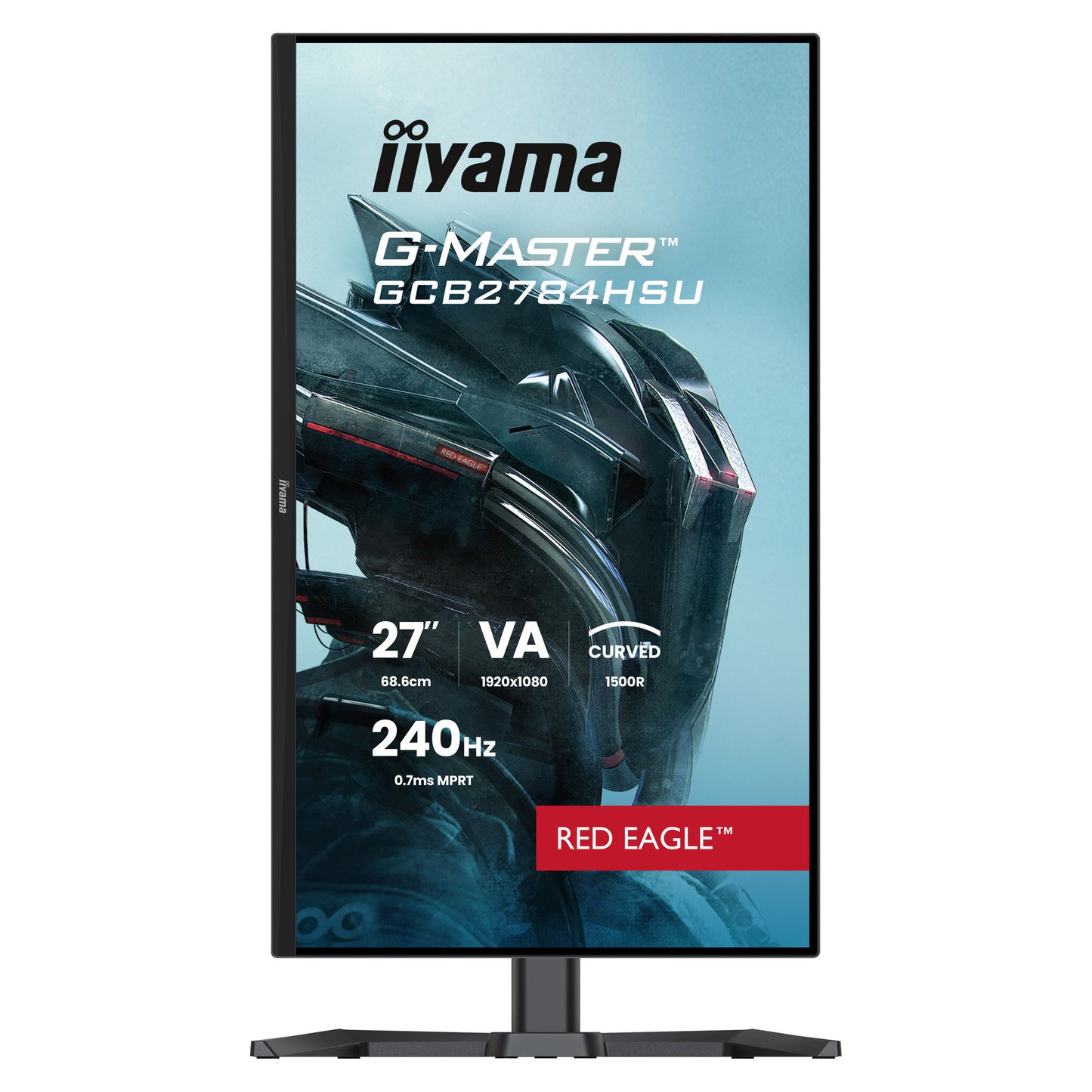 Iiyama g-master red eagle gcb2784hsu-b1 27 curved gaming monitor (zwart, 2x hdmi, 1x displayport, usb, audio, amd free-sync, 240 hz)
