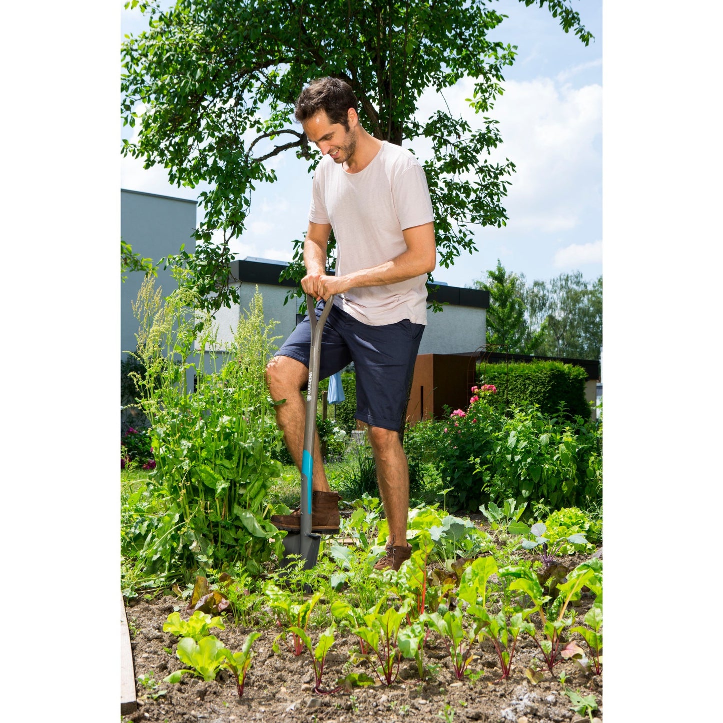 GARDENA natureline puntspade (houtkleur turquoise, 17001-20)