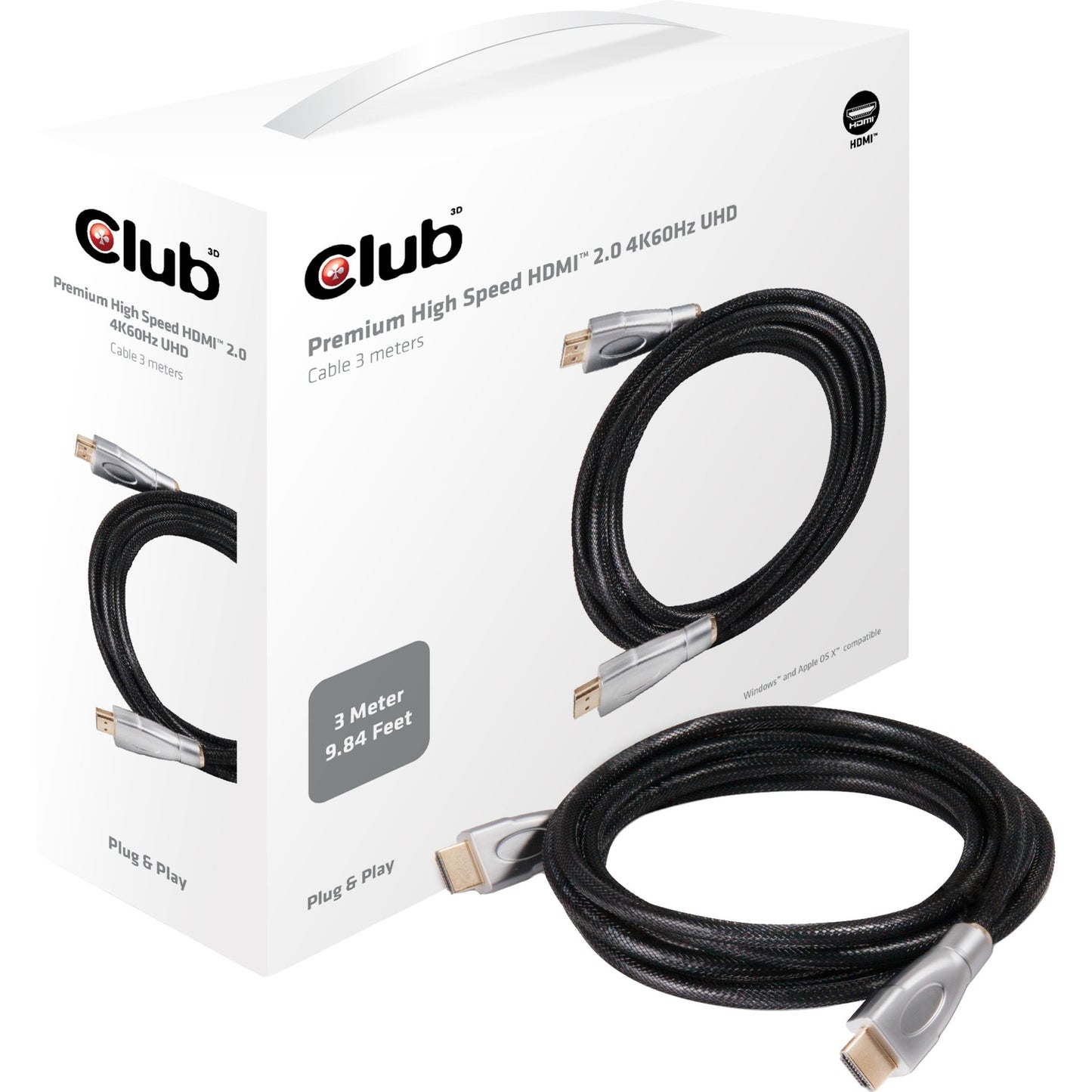 Club 3D hdmi 2.0 premium uhd kabel (3 meter)
