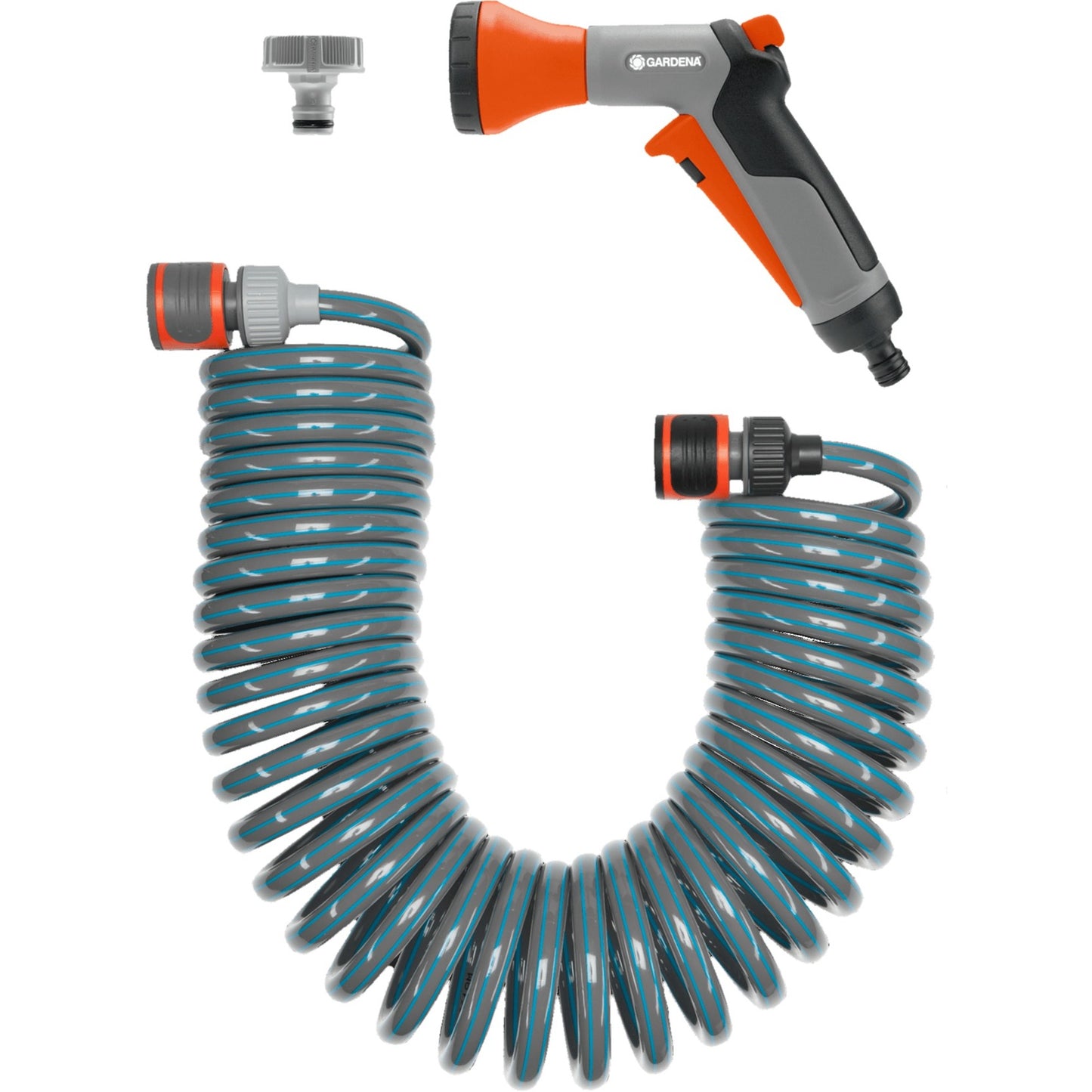GARDENA spiraalslang set (grijs oranje, 4647-20, 10 m)
