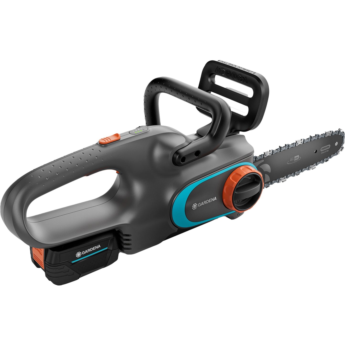 GARDENA accukettingzaag powersaw 250 18v (grijs turquoise, accu en oplader inbegrepen, power for all alliance)