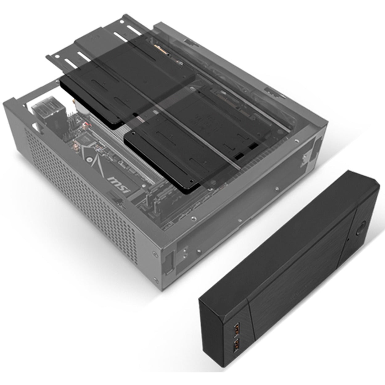 SilverStone sst-ml10b htpc behuizing (zwart | 2x usb-a)