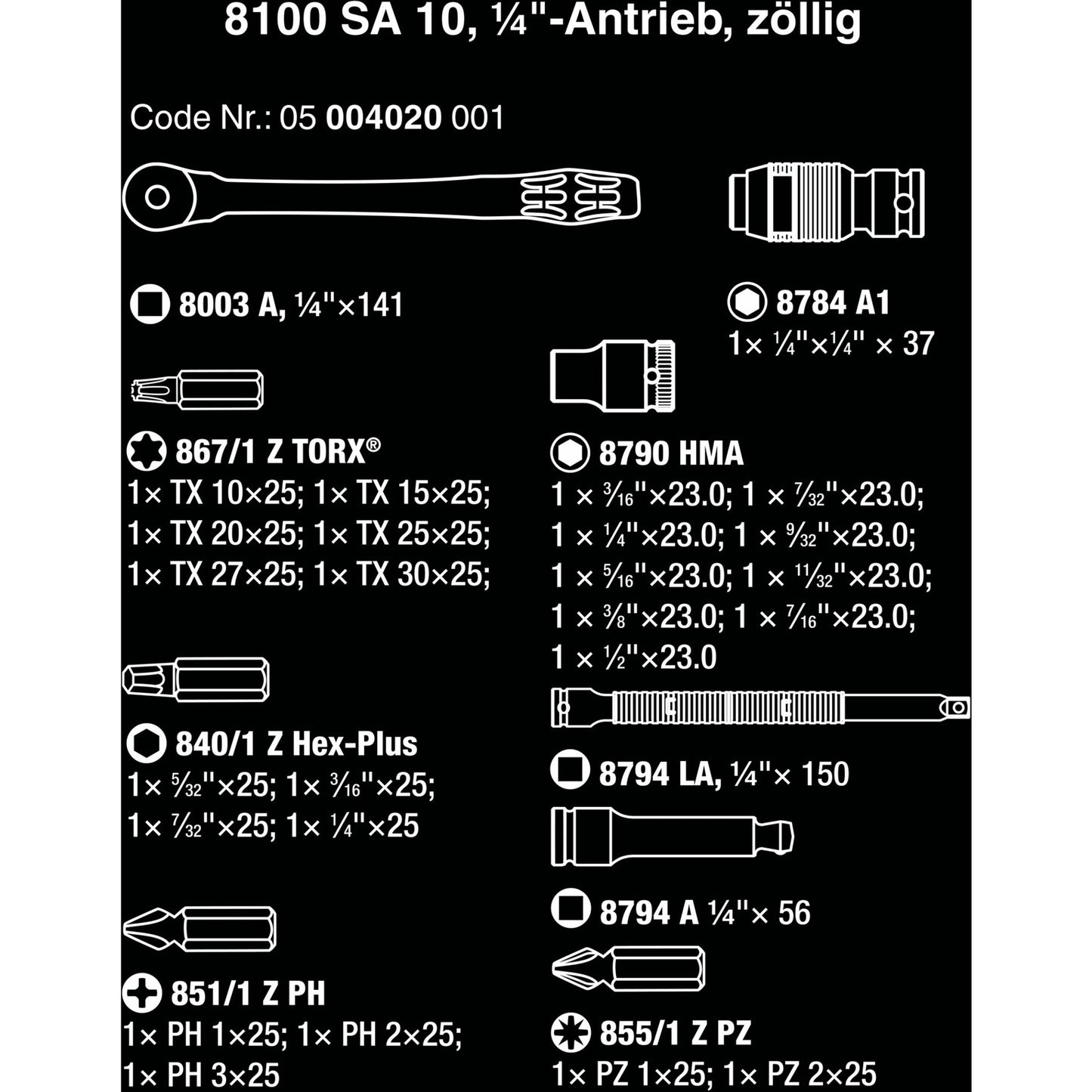Wera 8100 sa 10 zyklop metalen ratelset, 1 4 gereedschapsset (zwart groen, 28-delige, volledig metalen ratel met vierkantaandrijving)